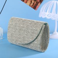 Silver Polyester Solid Color Square Evening Bags main image 1