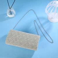 Silver Polyester Solid Color Square Evening Bags main image 5