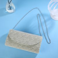 Silver Polyester Solid Color Square Evening Bags main image 2