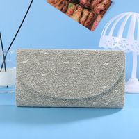 Silver Polyester Solid Color Square Evening Bags sku image 1