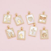 1 Piece Basic Tree Snake Rectangle Copper Plating Inlay Pendant Jewelry Accessories main image 5