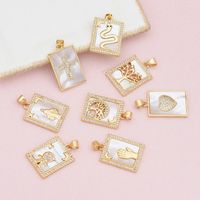 1 Piece Basic Tree Snake Rectangle Copper Plating Inlay Pendant Jewelry Accessories main image 1