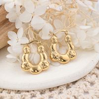 1 Paire Style IG Forme C Irrégulier Placage Acier Inoxydable 304 Boucles D'Oreilles main image 9