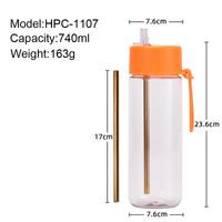 Casual Vacation Solid Color Plastic Water Bottles 1 Piece main image 2