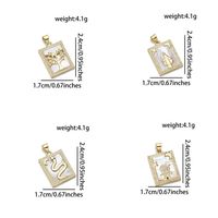 1 Piece Basic Tree Snake Rectangle Copper Plating Inlay Pendant Jewelry Accessories main image 2