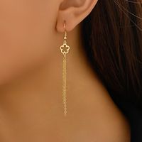 1 Pair Simple Style Solid Color Flower Iron Drop Earrings main image 3