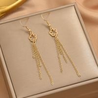 1 Pair Simple Style Solid Color Flower Iron Drop Earrings main image 5