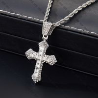 Hip-hop Cross Stainless Steel Alloy Plating Inlay Rhinestones Men's Pendant Necklace main image 1