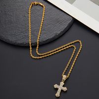 Hip-hop Cross Stainless Steel Alloy Plating Inlay Rhinestones Men's Pendant Necklace main image 5
