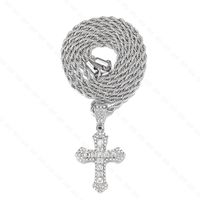 Hip-hop Cross Stainless Steel Alloy Plating Inlay Rhinestones Men's Pendant Necklace main image 3