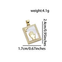 1 Piece Basic Tree Snake Rectangle Copper Plating Inlay Pendant Jewelry Accessories sku image 5