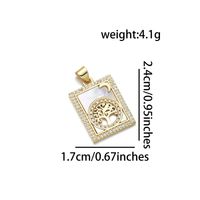 1 Piece Basic Tree Snake Rectangle Copper Plating Inlay Pendant Jewelry Accessories sku image 6