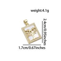 1 Piece Basic Tree Snake Rectangle Copper Plating Inlay Pendant Jewelry Accessories sku image 2
