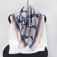 Women's Elegant Flower Polyester Silk Scarf main image 3