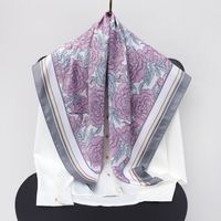Women's Elegant Flower Polyester Silk Scarf sku image 5