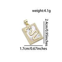 1 Piece Basic Tree Snake Rectangle Copper Plating Inlay Pendant Jewelry Accessories sku image 8