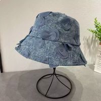 Women's Cute Sweet Color Block Embroidery Flat Eaves Bucket Hat main image 1