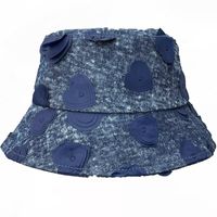 Women's Cute Sweet Color Block Embroidery Flat Eaves Bucket Hat main image 2