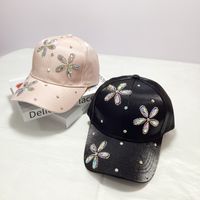 Women's Elegant Classic Style Solid Color Rhinestone Curved Eaves Baseball Cap main image 1
