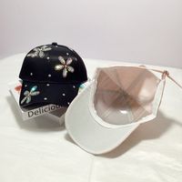 Women's Elegant Classic Style Solid Color Rhinestone Curved Eaves Baseball Cap main image 4