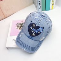 Women's Retro Sweet Color Block Embroidery Curved Eaves Baseball Cap sku image 1