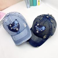 Women's Retro Sweet Color Block Embroidery Curved Eaves Baseball Cap main image 1