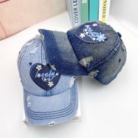 Women's Retro Sweet Color Block Embroidery Curved Eaves Baseball Cap main image 2