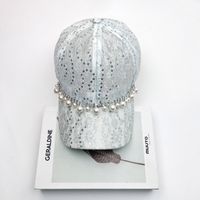 Women's Vacation Sweet Solid Color Chain Hollow Out Curved Eaves Baseball Cap sku image 5