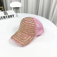 Women's Elegant Classic Style Color Block Hollow Out Curved Eaves Baseball Cap sku image 3