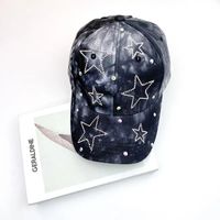 Women's Basic Color Block Star Curved Eaves Baseball Cap sku image 1