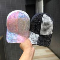 Femmes Élégant Style Simple Bloc De Couleur Strass Avant-toit Incurvé Casquette De Baseball main image 4