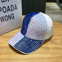 Femmes Élégant Style Simple Bloc De Couleur Strass Avant-toit Incurvé Casquette De Baseball sku image 8