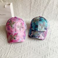 Women's Elegant Classic Style Color Block Butterfly Curved Eaves Baseball Cap main image 5