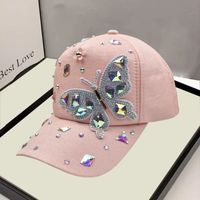 Women's Simple Style Classic Style Color Block Rhinestone Curved Eaves Baseball Cap sku image 3