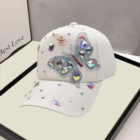 Women's Simple Style Classic Style Color Block Rhinestone Curved Eaves Baseball Cap sku image 1