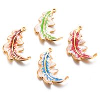 A Pack Of 3 Simple Style Feather Stainless Steel Enamel Pendant Jewelry Accessories main image 5
