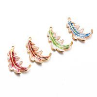 A Pack Of 3 Simple Style Feather Stainless Steel Enamel Pendant Jewelry Accessories main image 3