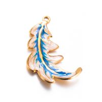 A Pack Of 3 Simple Style Feather Stainless Steel Enamel Pendant Jewelry Accessories sku image 4
