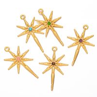5 Pcs/package Simple Style Star Stainless Steel Plating Inlay Pendant Jewelry Accessories main image 5