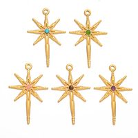 5 Pcs/package Simple Style Star Stainless Steel Plating Inlay Pendant Jewelry Accessories main image 3