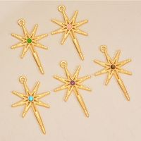 5 Pcs/package Simple Style Star Stainless Steel Plating Inlay Pendant Jewelry Accessories main image 1