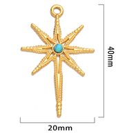5 Pcs/package Simple Style Star Stainless Steel Plating Inlay Pendant Jewelry Accessories sku image 1