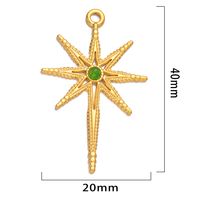 5 Pcs/package Simple Style Star Stainless Steel Plating Inlay Pendant Jewelry Accessories sku image 3
