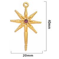 5 Pcs/package Simple Style Star Stainless Steel Plating Inlay Pendant Jewelry Accessories sku image 2