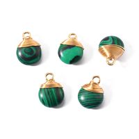 5 Pcs/package Simple Style Round Natural Stone Plating Pendant Jewelry Accessories main image 4