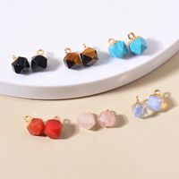 5 Pcs/package Simple Style Geometric Natural Stone Plating Inlay Pendant Jewelry Accessories main image 5