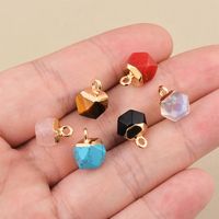 5 Pcs/package Simple Style Geometric Natural Stone Plating Inlay Pendant Jewelry Accessories main image 3