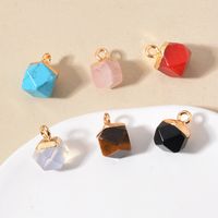 5 Pcs/package Simple Style Geometric Natural Stone Plating Inlay Pendant Jewelry Accessories main image 4