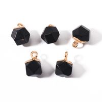 5 Pcs/package Simple Style Geometric Natural Stone Plating Inlay Pendant Jewelry Accessories sku image 3