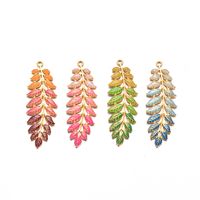 A Pack Of 3 Simple Style Leaves Stainless Steel Enamel Pendant Jewelry Accessories main image 3